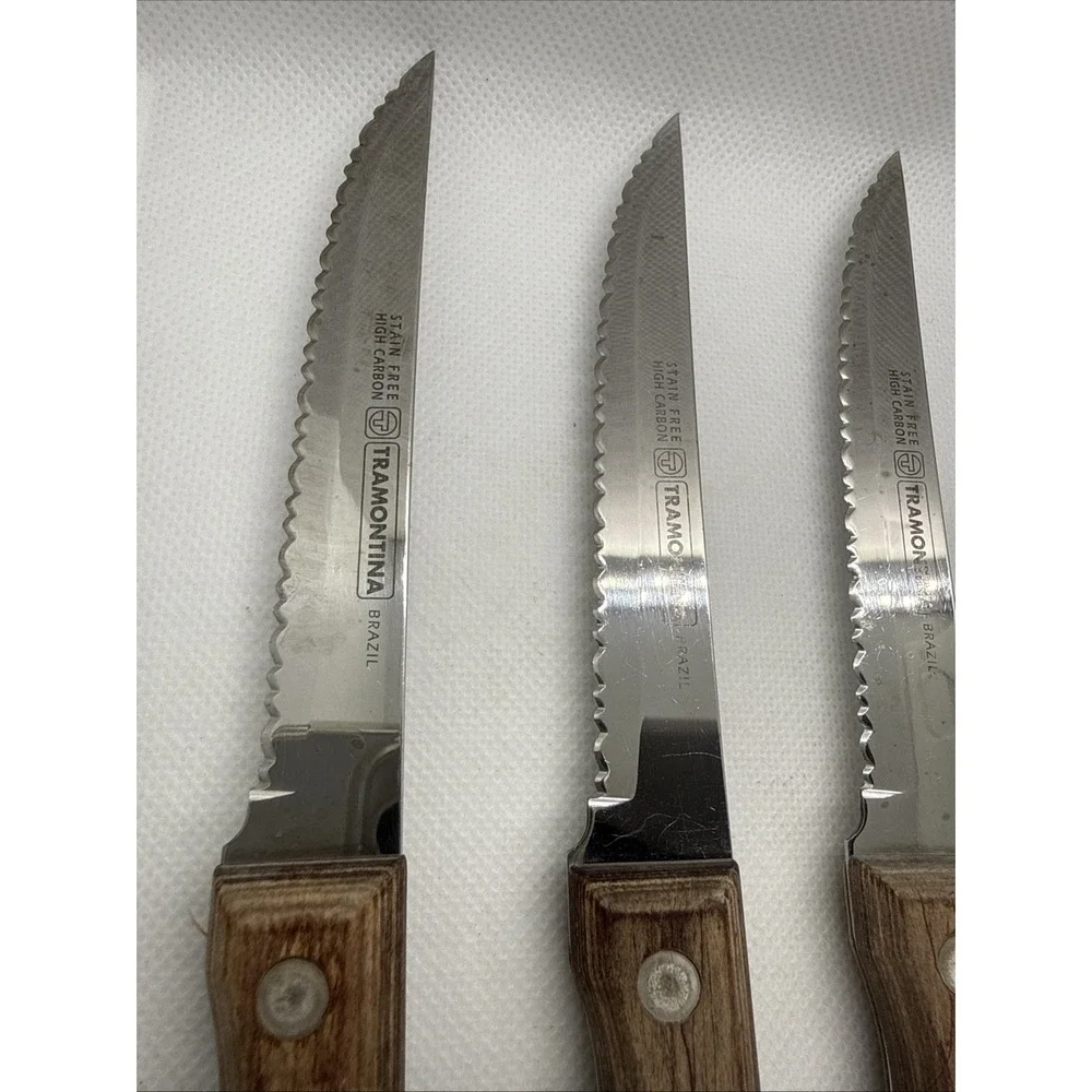 Tramontina Steak‎ Knife Set 4 Serrated Steak Knives + 1 Paring Brazil